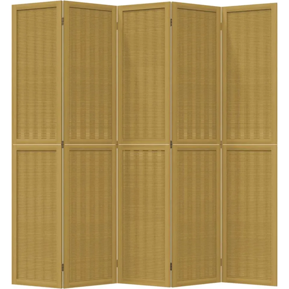 vidaXL Kamerscherm met 5 panelen massief paulowniahout bruin, foto 4