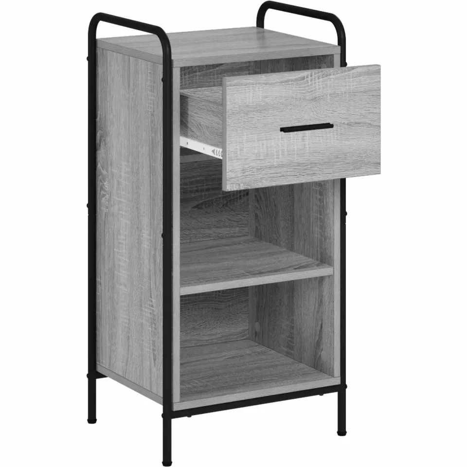 vidaXL Dressoir Grijs Sonoma 97 x 33 x 81 cm Bewerkt hout, foto 2