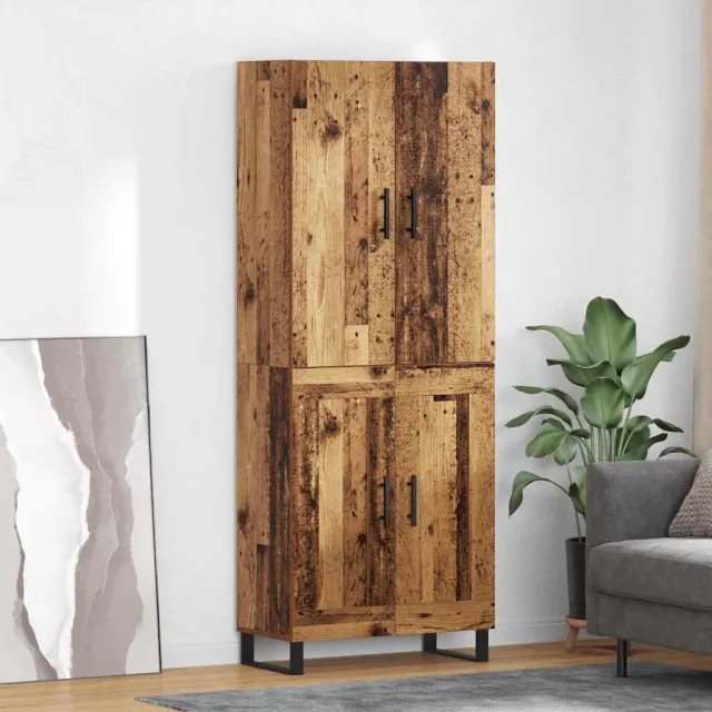 vidaXL Hoge kast 2 st Oud Hout 69,5 x 34 x 180 cm bruin, foto 2