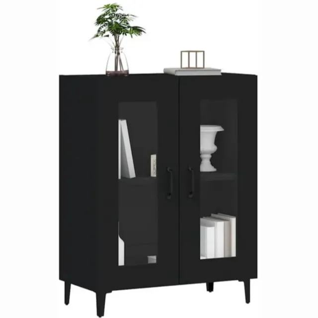 vida xl Dressoir 69,5x34x90 cm bewerkt hout zwart
