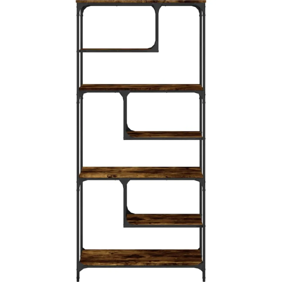 vidaXL Boekenkast 81x36x176 cm bewerkt hout gerookt eikenkleurig Bruin