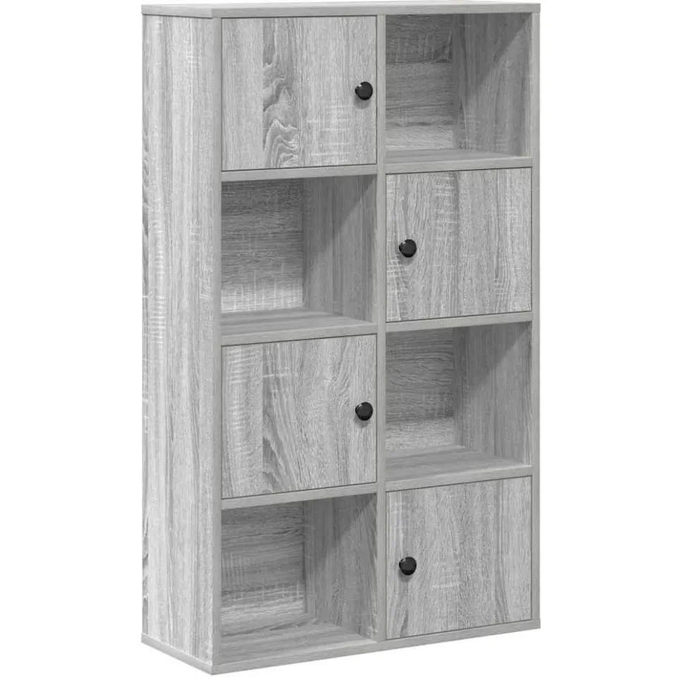 vidaXL Boekenkast 60x24x101,5 cm bewerkt hout grijs sonoma eikenkleur, foto 3