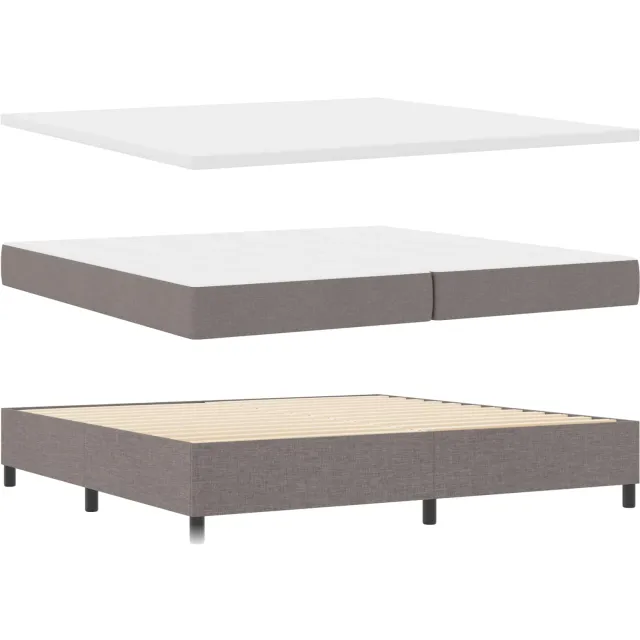 vidaXL Boxspring bed met LED-stripverlichting Taupe 200 x 200 cm Stof