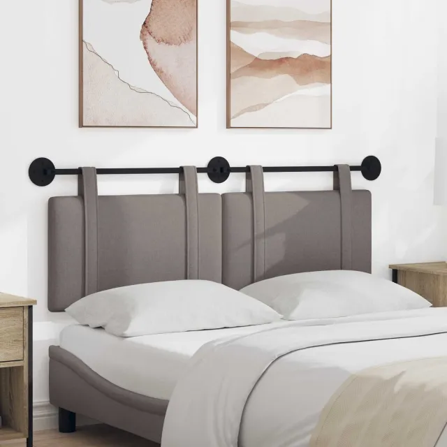 vidaXL Hangend hoofdbord Taupe Stof