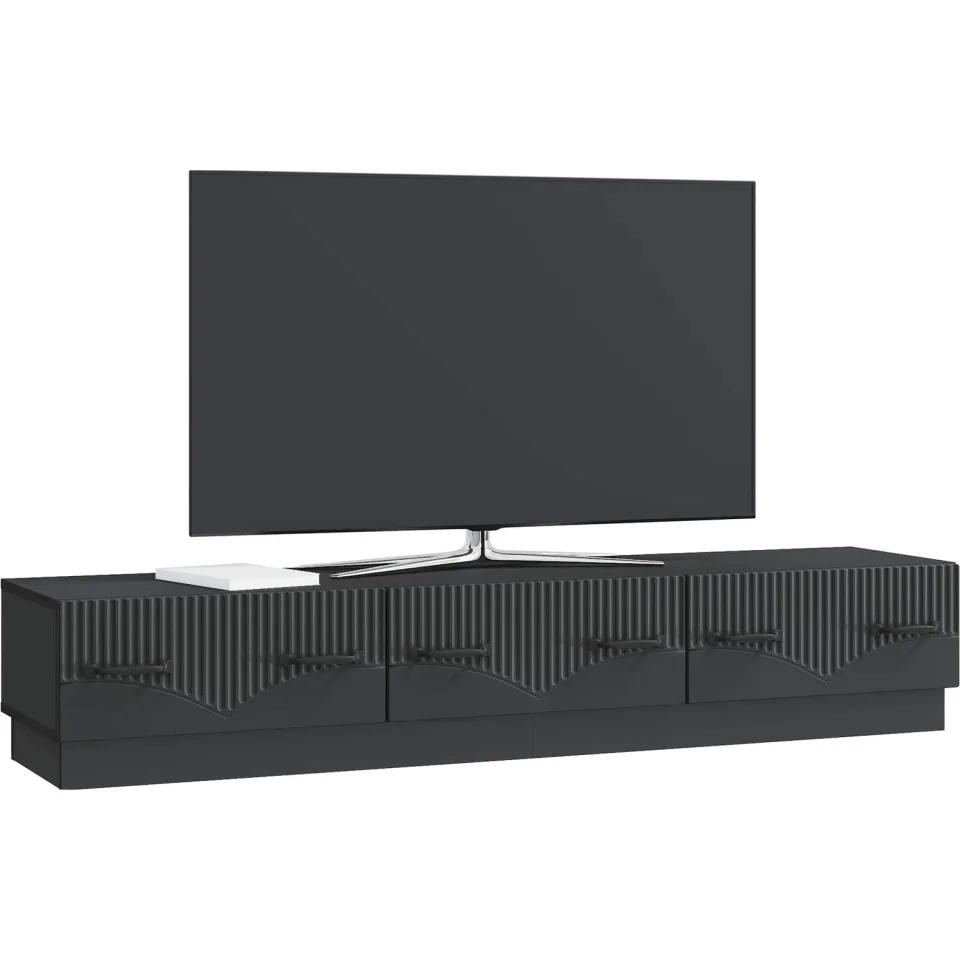 vidaXL TV-kast met lade Zwart 147 x 34,5 x 27 cm Bewerkt hout