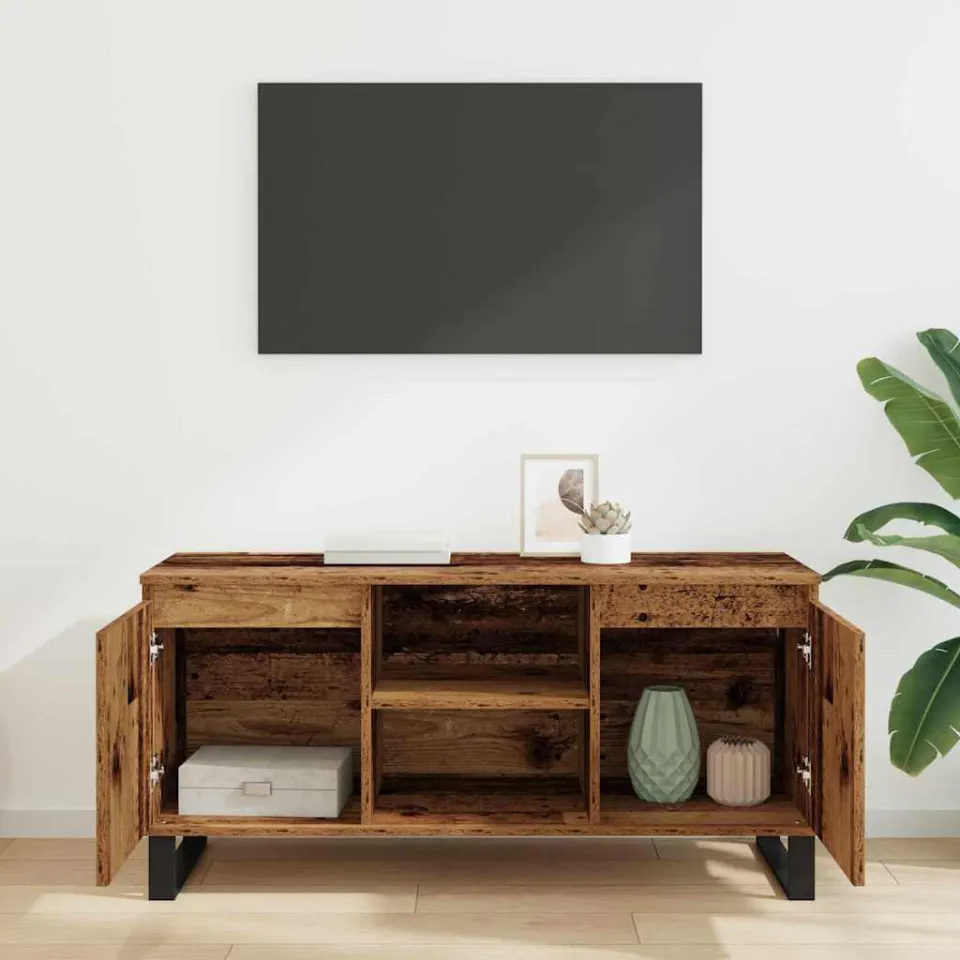 vidaXL TV-kast 104 x 35 x 50 cm Oud Hout Bewerkt hout bruin, foto 4