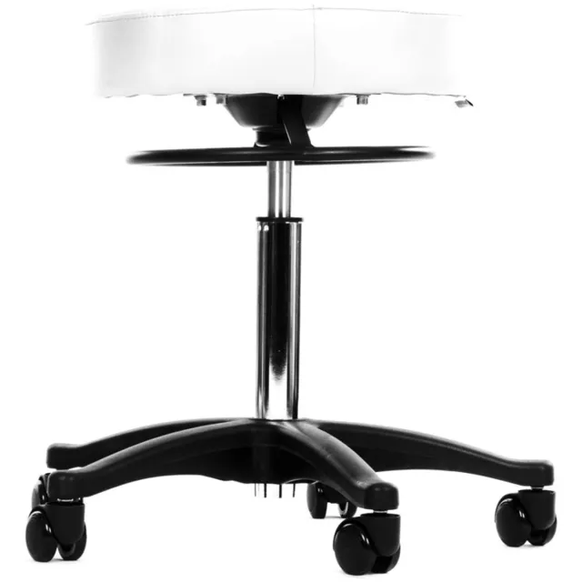 Novicum Vena Grande tabouret Wit 40cm breed met Large gasveer zadelkruk kappersfiets kapperskruk Wit large