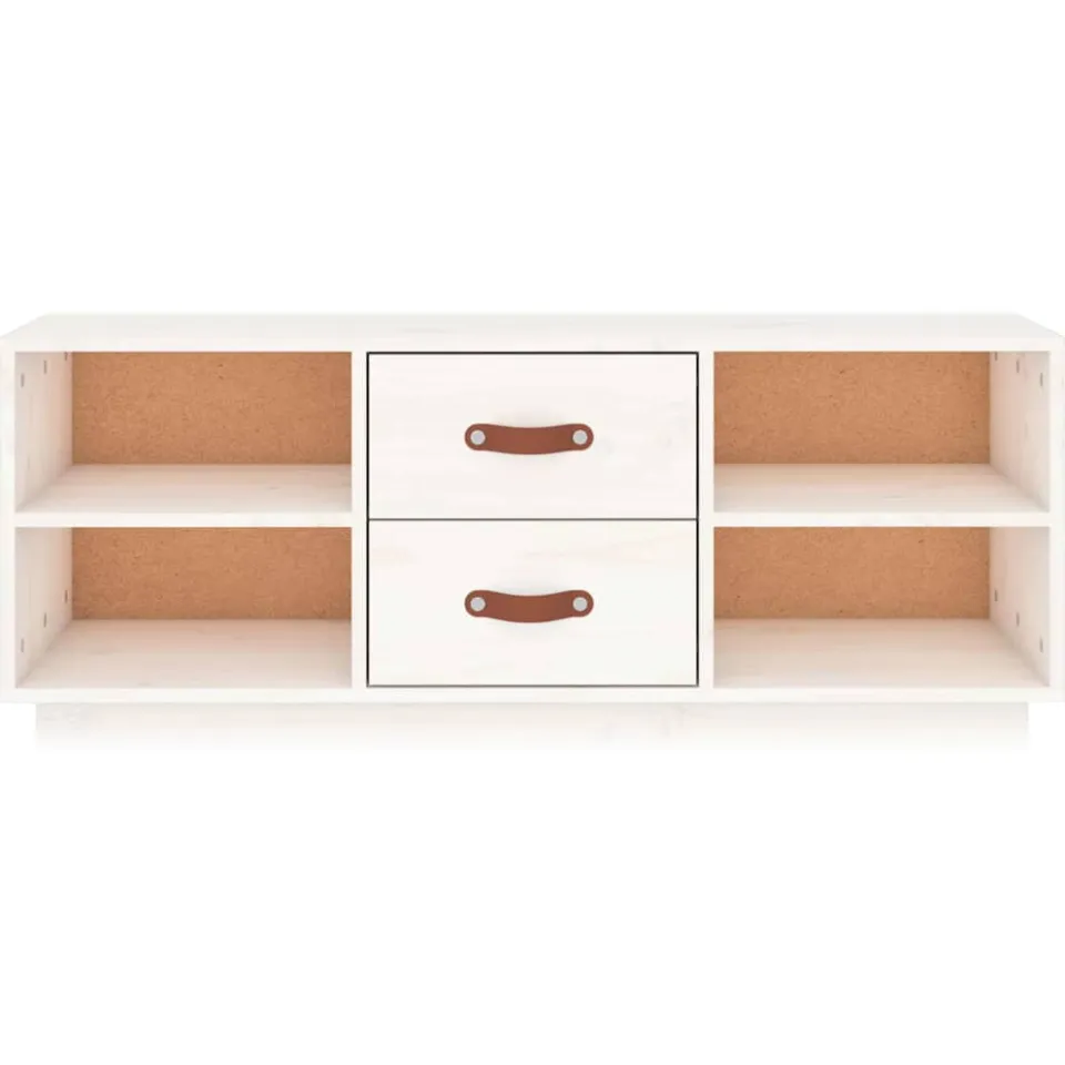 vidaXL Tv-meubel 100x34x40 cm massief grenenhout wit, foto 4