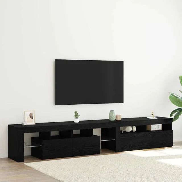 vidaXL TV-kast 2 st Zwart Eiken Bewerkt hout, foto 2
