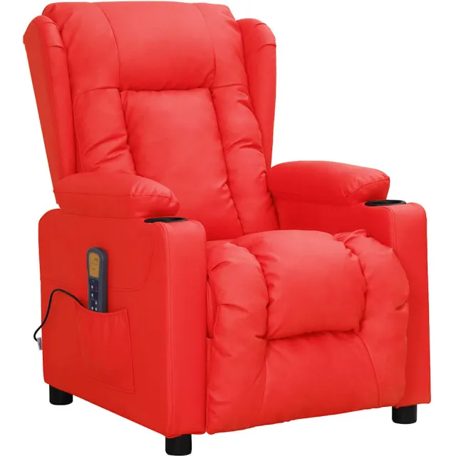 vidaXL Massagestoel kunstleer rood