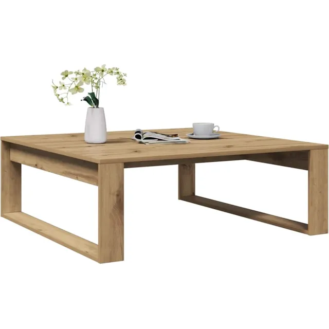vidaXL Salontafel 100x100x35 cm bewerkt hout artisanaal eikenkleurig