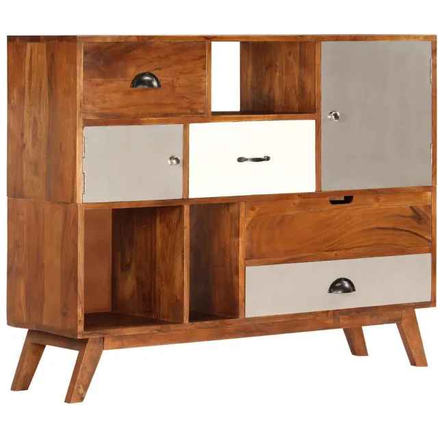 vidaXL Dressoir 115x35x86 cm massief acaciahout Meerkleurig
