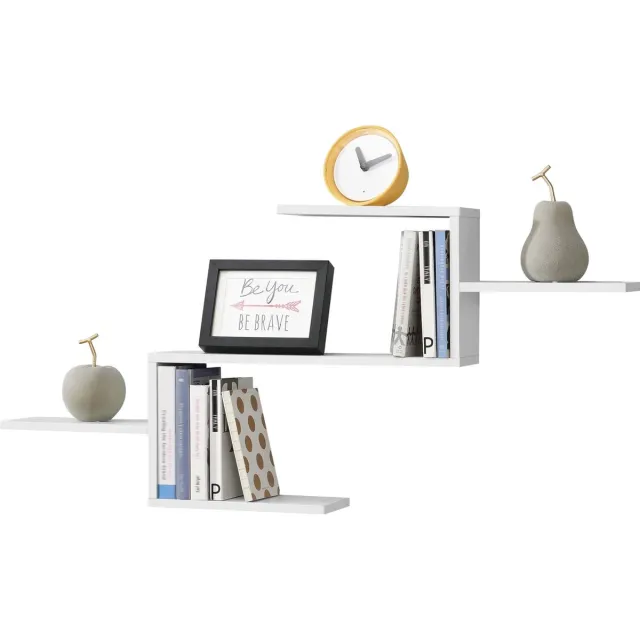 In And Outdoormatch Wandplank Gerson - Met 5 Planken - 104x145x49,5 cm - Wit Mat - Spaanplaat - Modern Design White