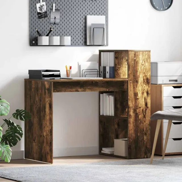 vidaXL Bureau Gerookt eiken 108 x 55 x 103 cm Bewerkt hout Bruin