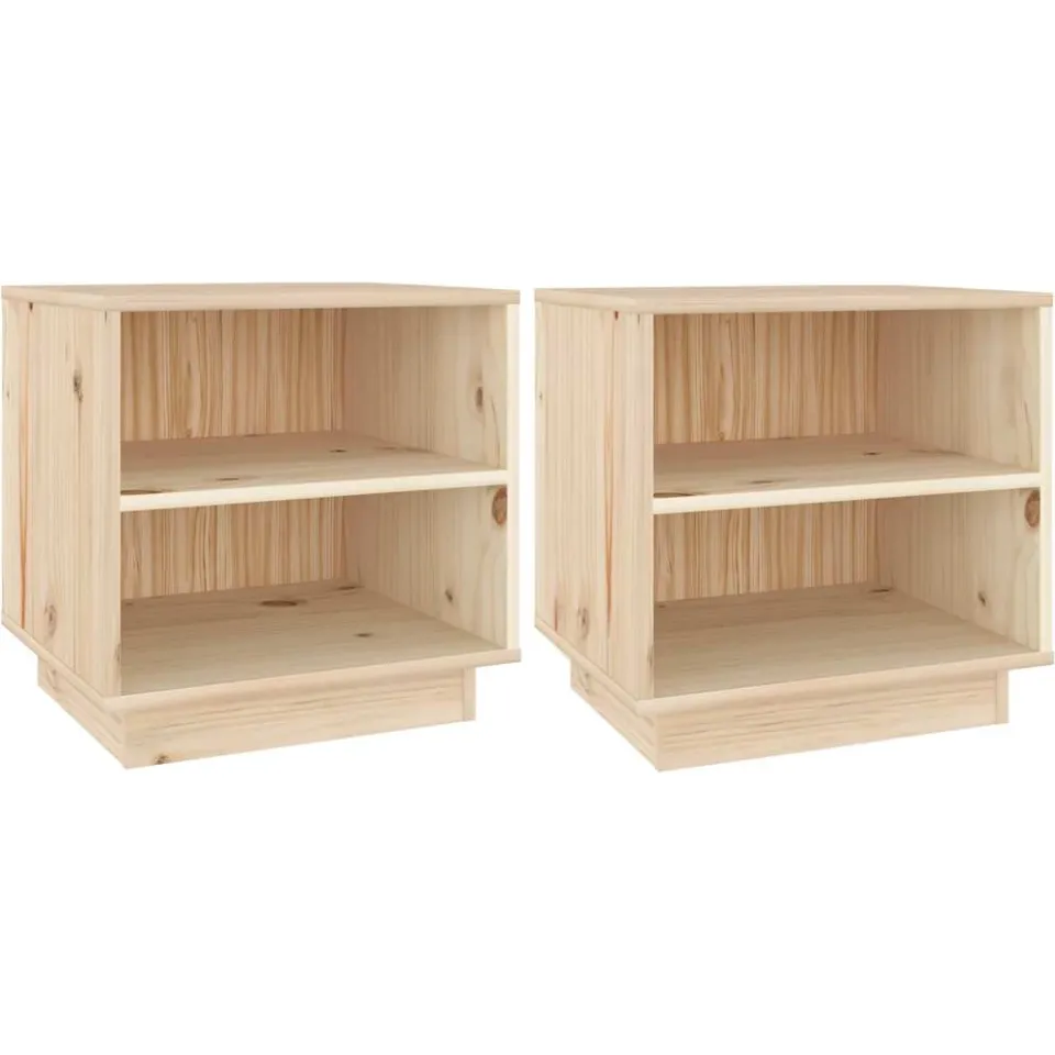 vidaXL Nachtkastjes 2 st 40x34x40 cm massief grenenhout Bruin