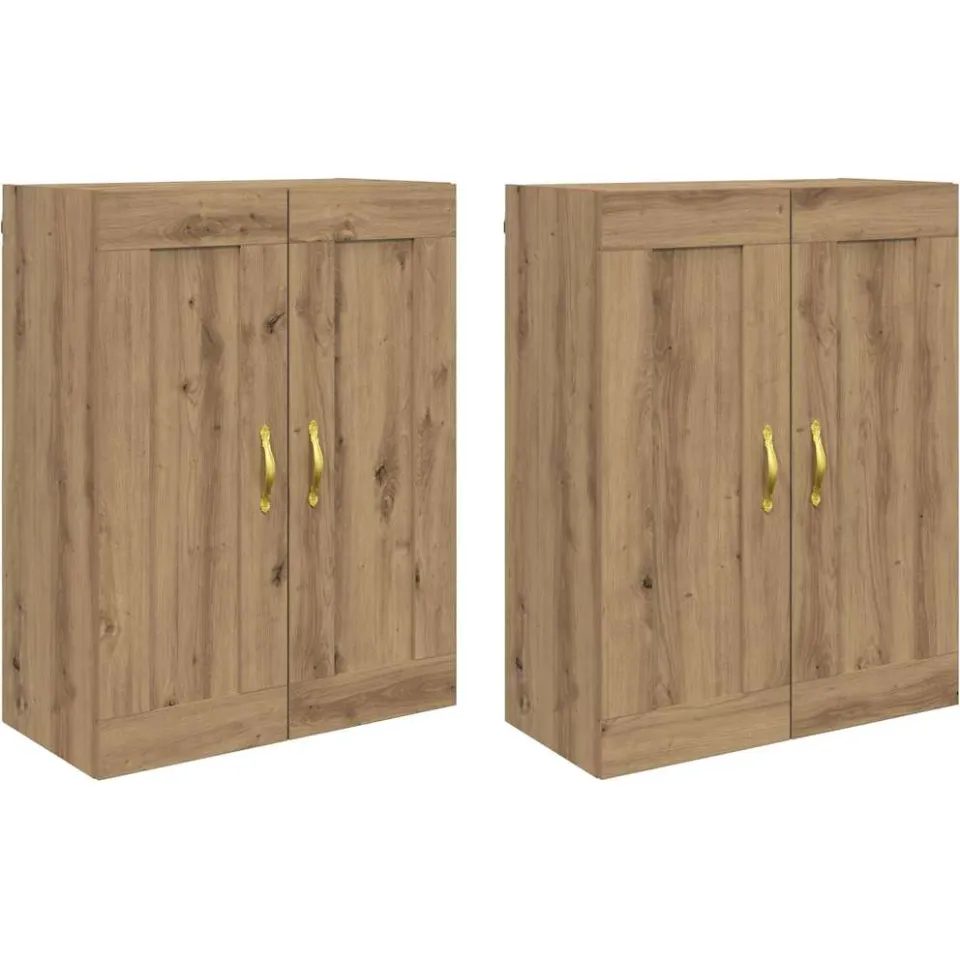 vidaXL Wandkast 2 st Artisan Eiken 69,5 x 34 x 90 cm Bewerkt hout, foto 3