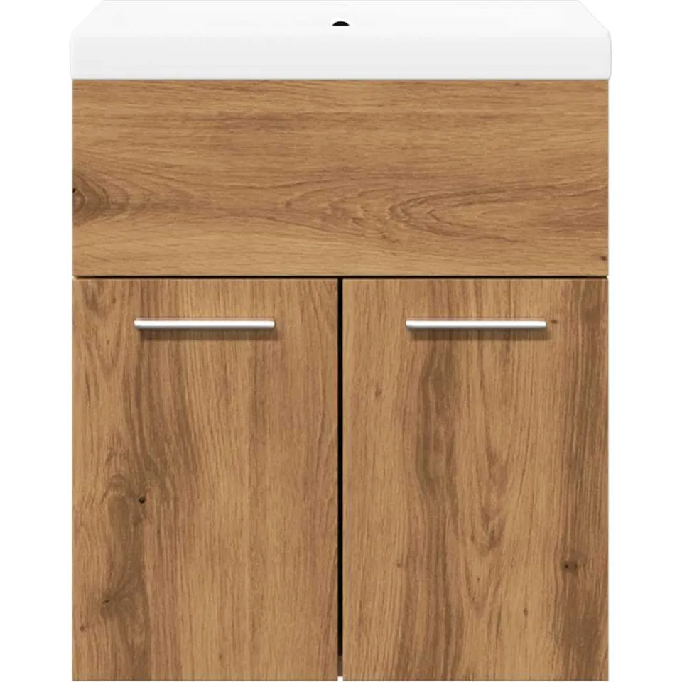 vidaXL 2-delige Badkamermeubelset bewerkt hout artisanaal eikenkleur, foto 4