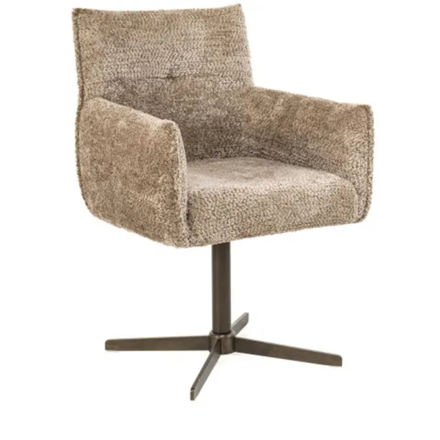 Moods Collection Eetkamerstoel Milano poot Iras draaibaar Anodic brown - Be lovely nature 01 Bruin