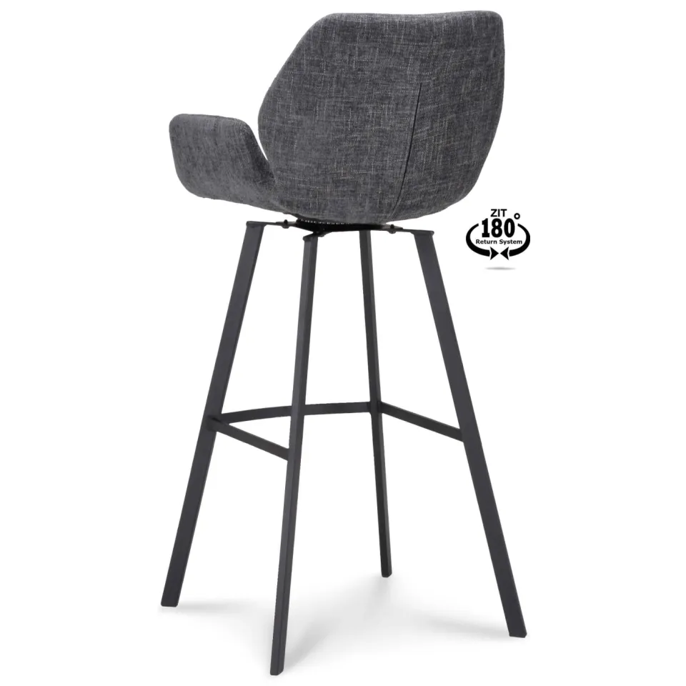 Wehkamp Home Luca barkruk donkergrijs darkgrey, foto 4