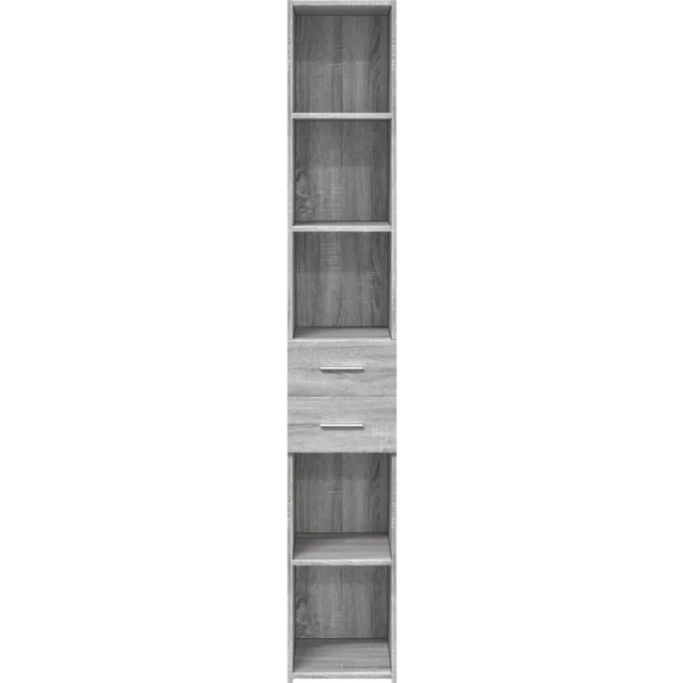 vidaXL Hoge kast 30x42,5x185 cm bewerkt hout grijs sonoma eikenkleur
