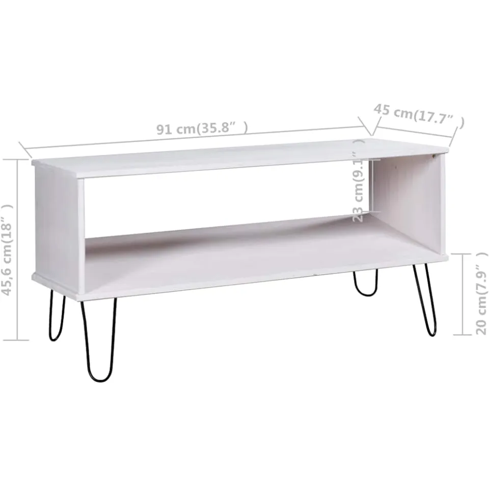 vidaXL Salontafel New York massief grenenhout wit, foto 3