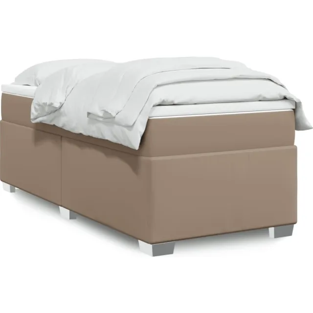 vidaXL Boxspring met matras kunstleer cappuccinokleurig 80x200 cm bruin