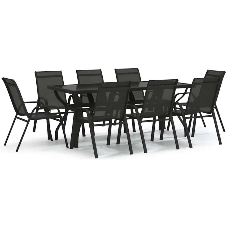 vidaXL 9-delige Tuinset zwart, foto 3