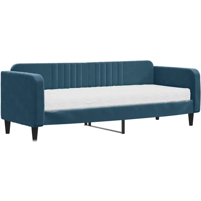 vidaXL Slaapbank - met - matras - 80x200 - cm - fluweel - blauw