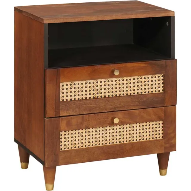 vidaXL Nachtkastjes 50 x 33 x 62 cm Massief Mango Hout Bruin