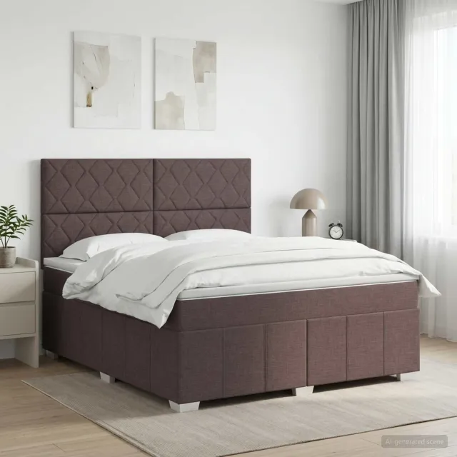 vidaXL Boxspringbed met matras Donkerbruin 160 x 200 cm Stof