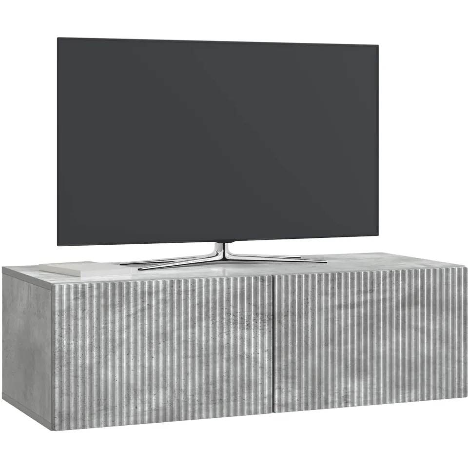 vidaXL Wandbeugel TV-kast 98 x 41 x 30 cm Betongrijs Bewerkt hout