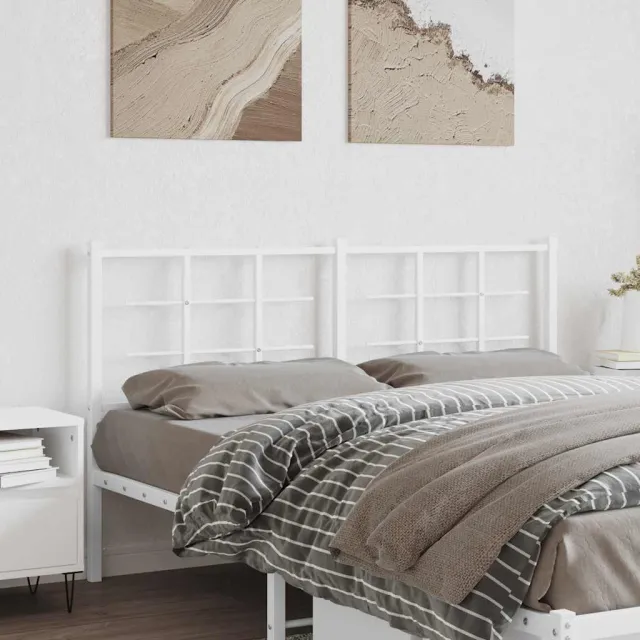 vidaXL Vervangend hoofdbord 160 cm metaal wit