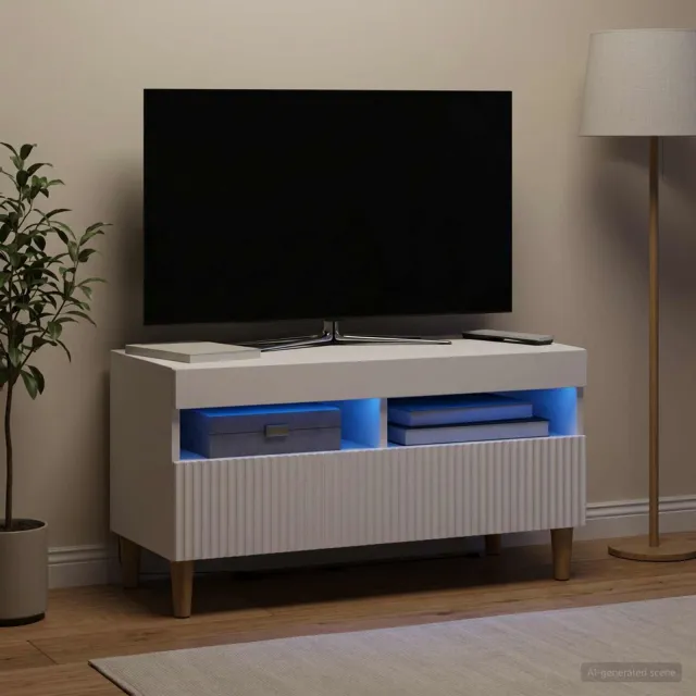 vidaXL LED tv-meubel ARNHEM 81 x 35 x 43 cm Wit Bewerkt hout, foto 2