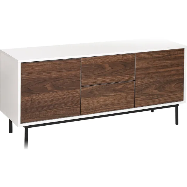 Beliani OKLAND - Sideboard - Wit - Vezelplaat Bruin