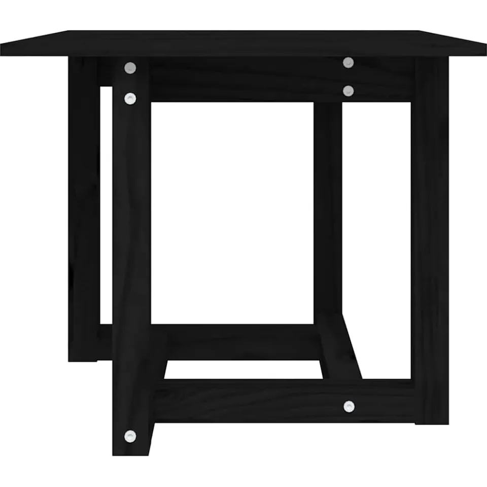 vidaXL Salontafel 50x50x45 cm massief grenenhout zwart, foto 4