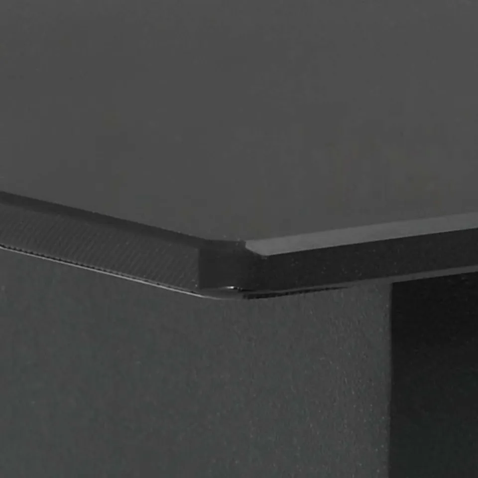 vidaXL Tuintafel 80x80x74 cm staal en glas zwart, foto 4