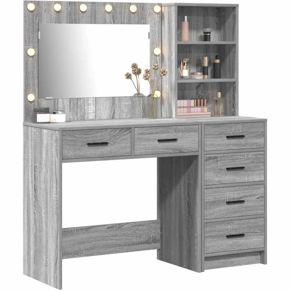 vidaXL Plafondtafel 2 st Lichtgrijs 78.5 x 41 x 135 cm Bewerkt hout