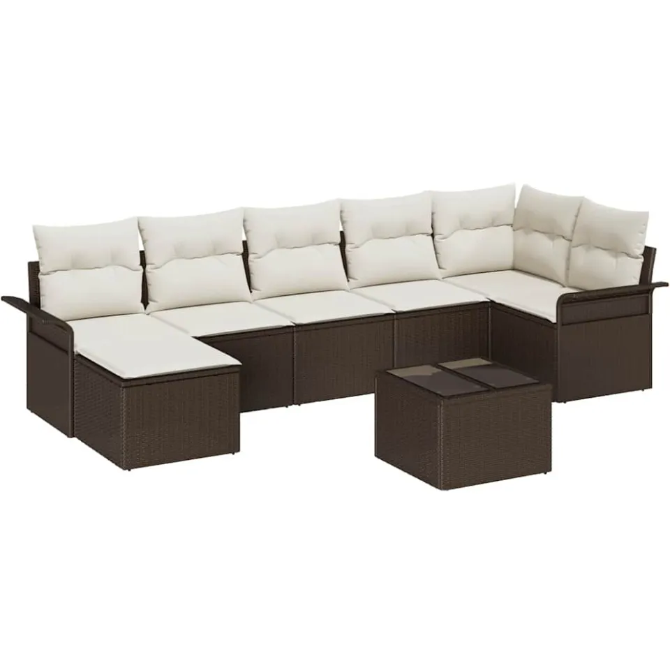 vidaXL Tuin Sofa Set 8 st Bruin poly rattan