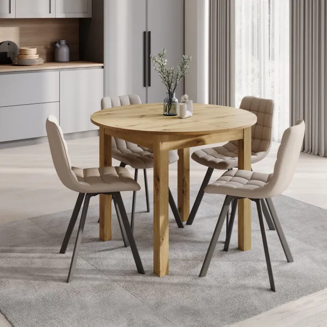 MEUBELLA South - Eetkamertafel - Eiken Bruin
