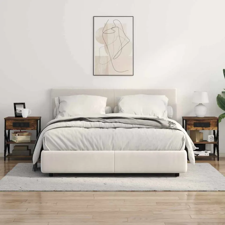 vidaXL Nachtkastje 2 st Gerookt eiken 41 x 31 x 51 cm Bewerkt hout, foto 4
