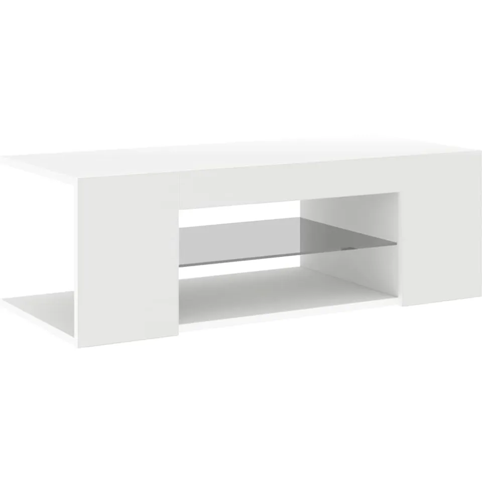 vidaXL Tv-meubel met LED-verlichting 90x39x30 cm wit, foto 3
