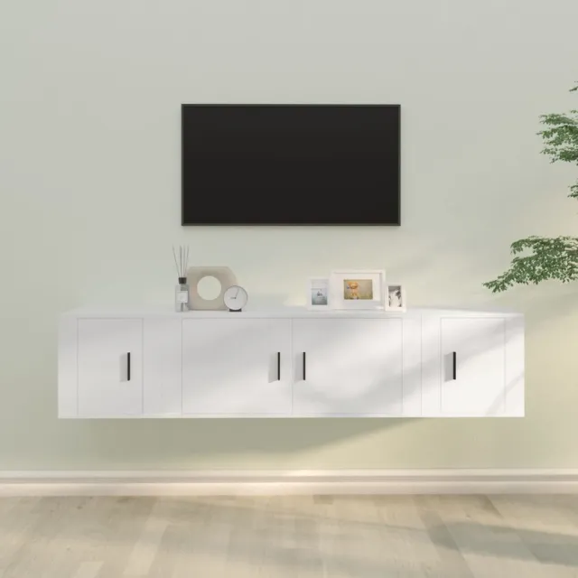 vidaXL 3-delige Tv-meubelset bewerkt hout wit, foto 2
