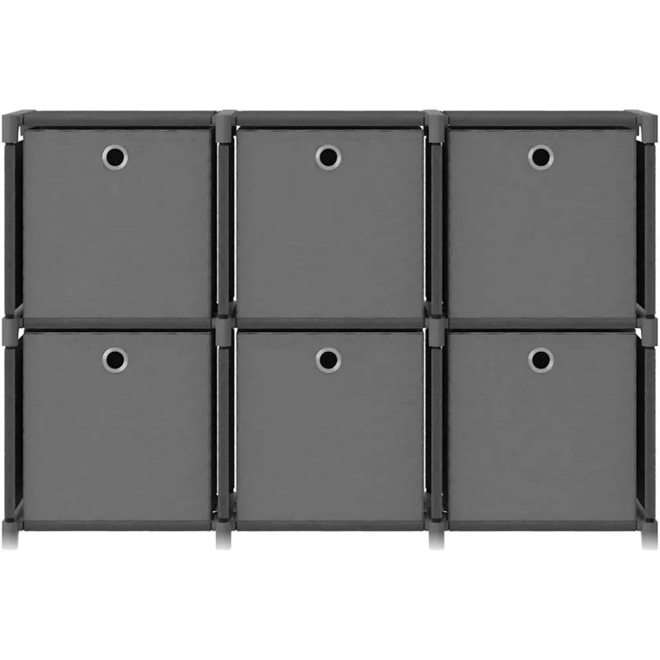 vidaXL Kast met 6 vakken met boxen 103x30x72,5 cm stof grijs, foto 2
