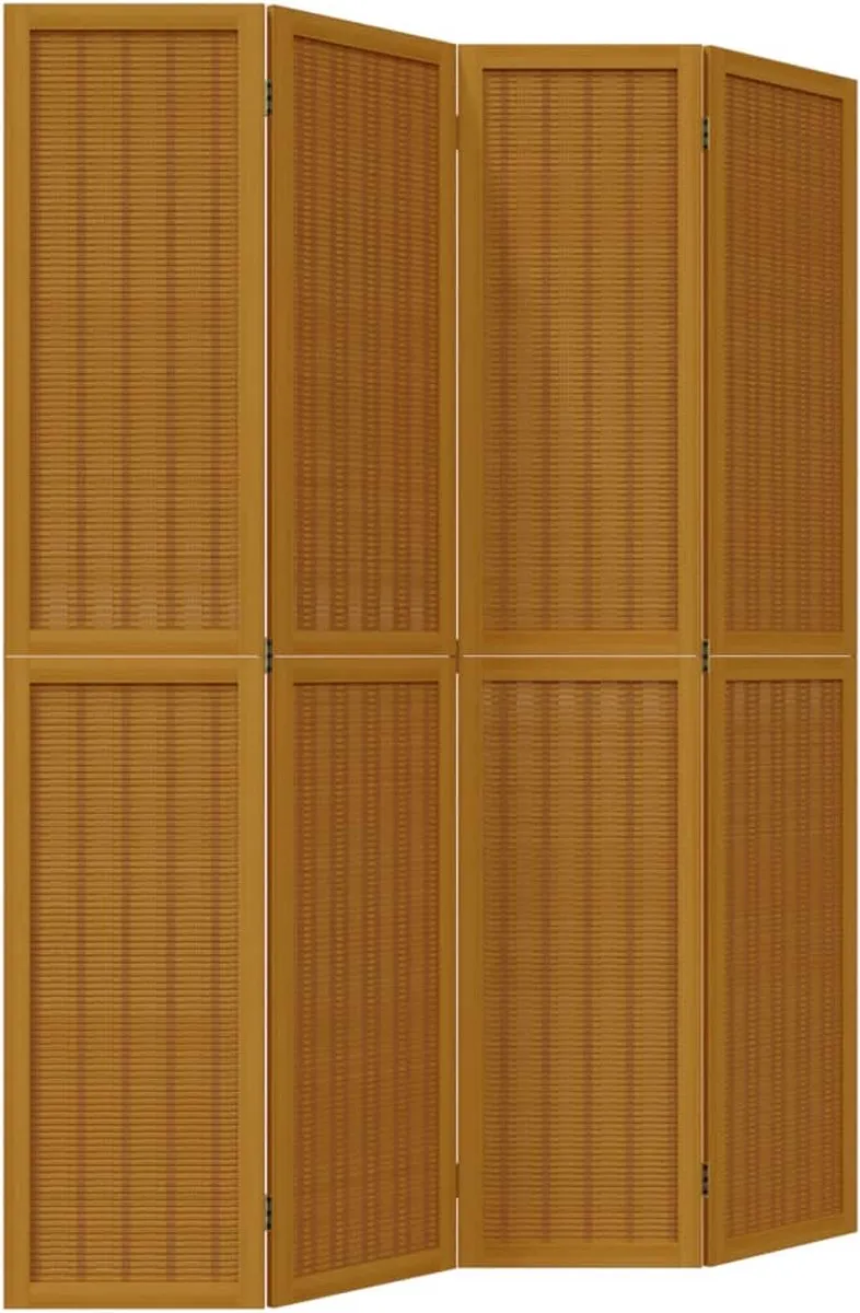 vidaXL Kamerscherm met 4 panelen massief paulowniahout bruin, foto 3