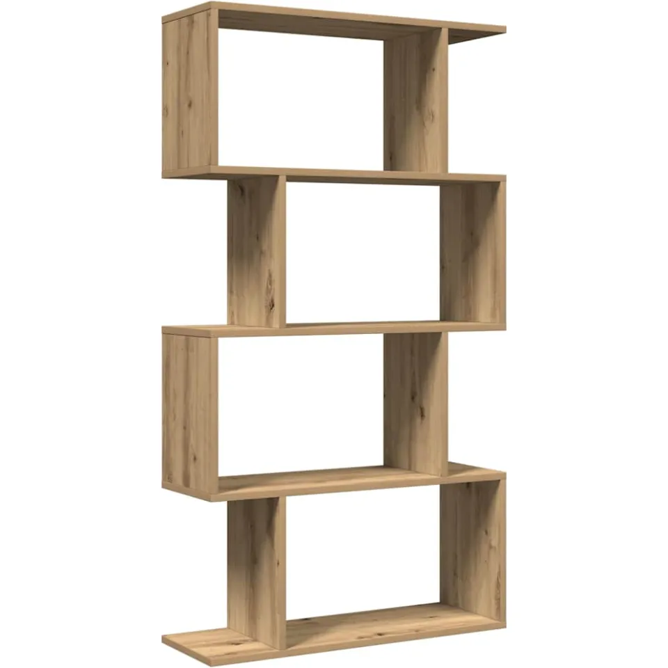 vidaXL Kamerscherm / boekenkast 4-laags 70x24x129 cm hout artisanaal bruin, foto 3
