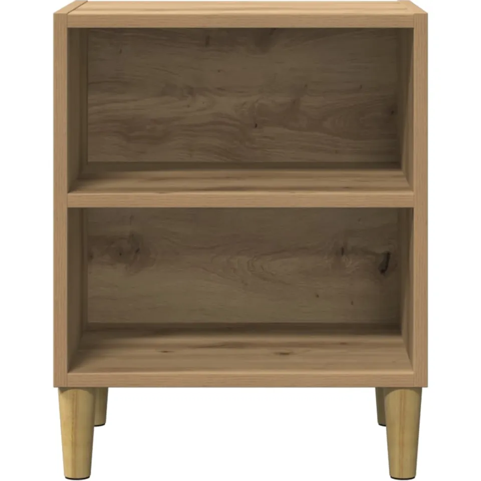 vidaXL Nachtkastje 40x30x50 cm bewerkt hout artisanaal eikenkleur, foto 4