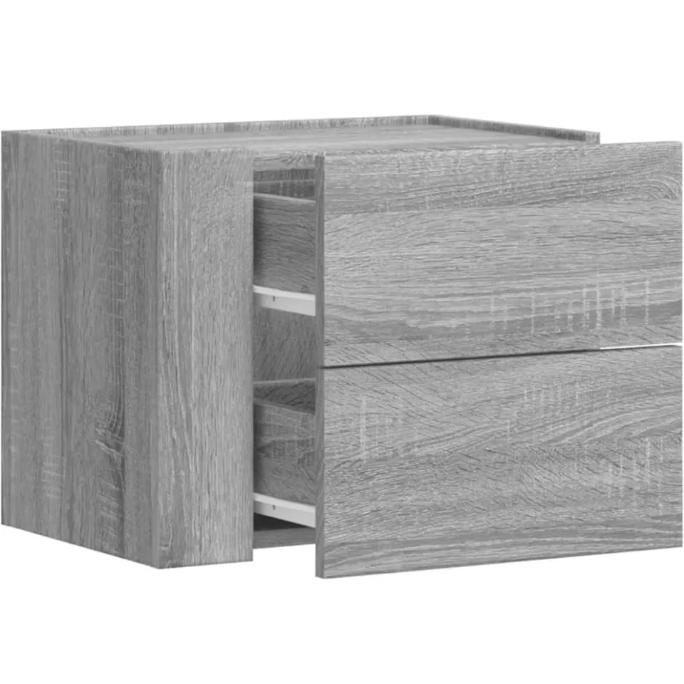 vidaXL Nachtkastje wandgemonteerd 45x30x35 cm grijs sonoma eikenkleur, foto 3