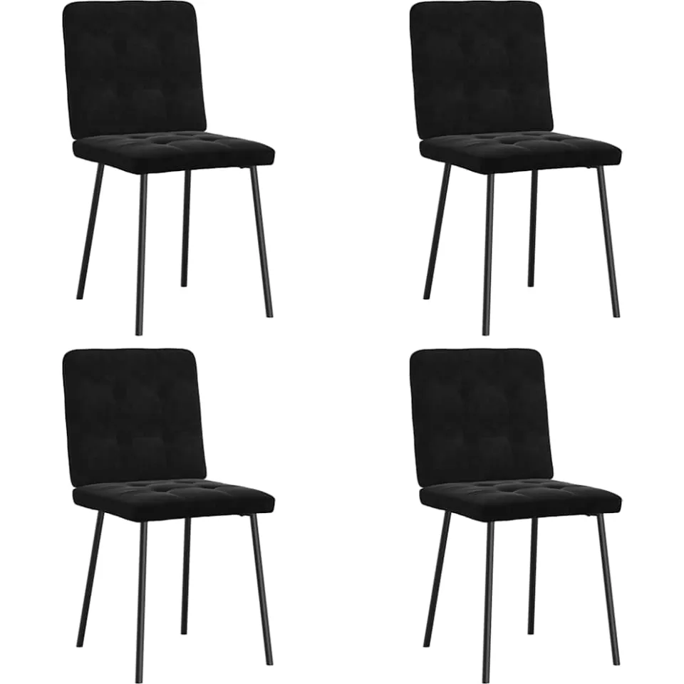 vidaXL Eetkamerstoelen 4 st fluweel zwart, foto 3