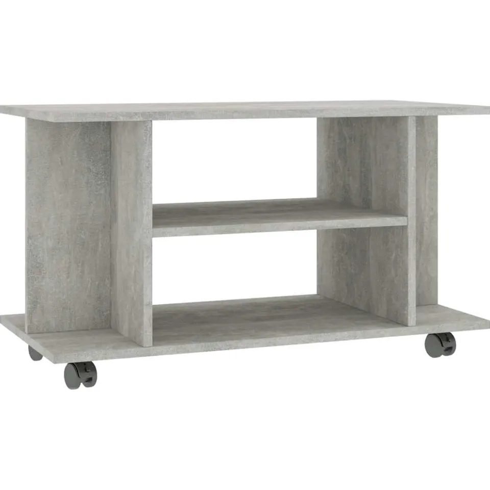 vidaXL Tv-meubel met wieltjes 80x40x45 cm bewerkt hout betongrijs grijs, foto 3