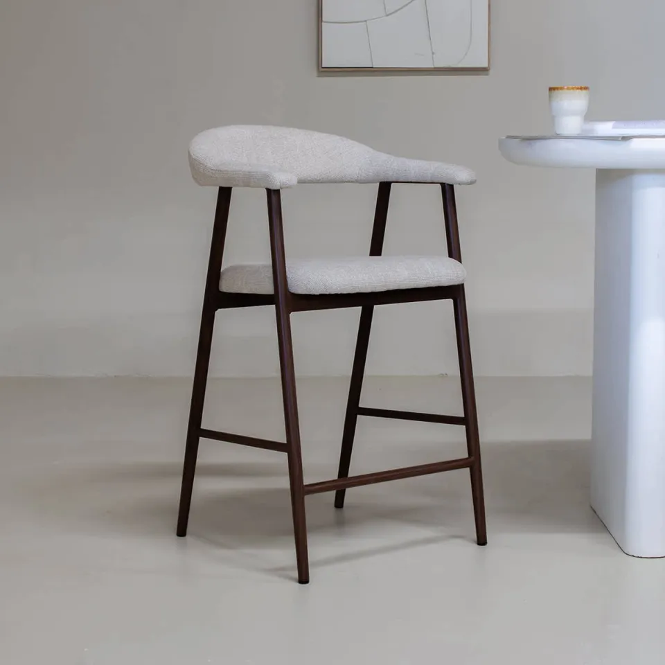 Giga Meubel Mila barkruk beige walnoot, foto 7